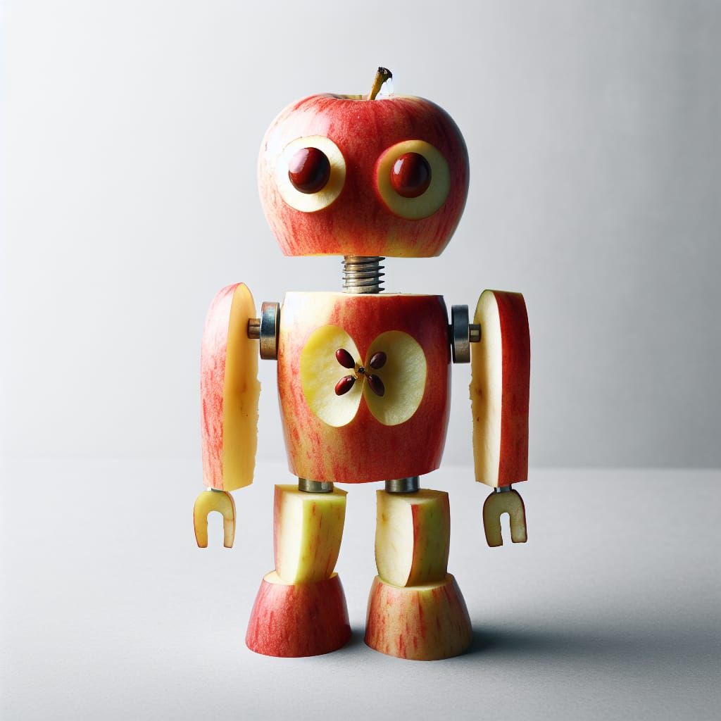Apple Automaton: A Vintage Toy Robot Concept