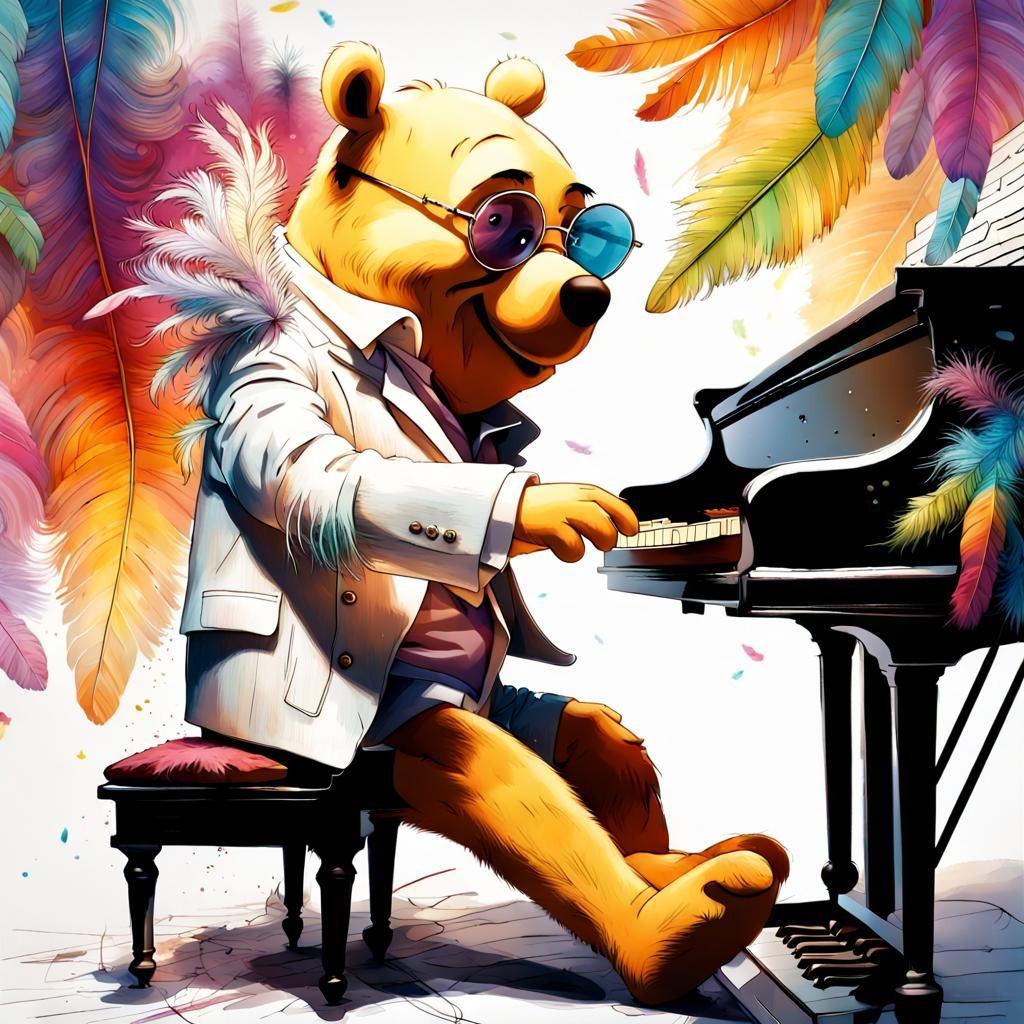 Winnie the Pooh as Elton John
