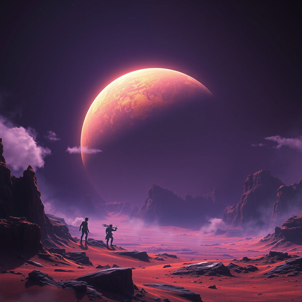 Dark Fantasy Mars Concept Art in 8k Resolution