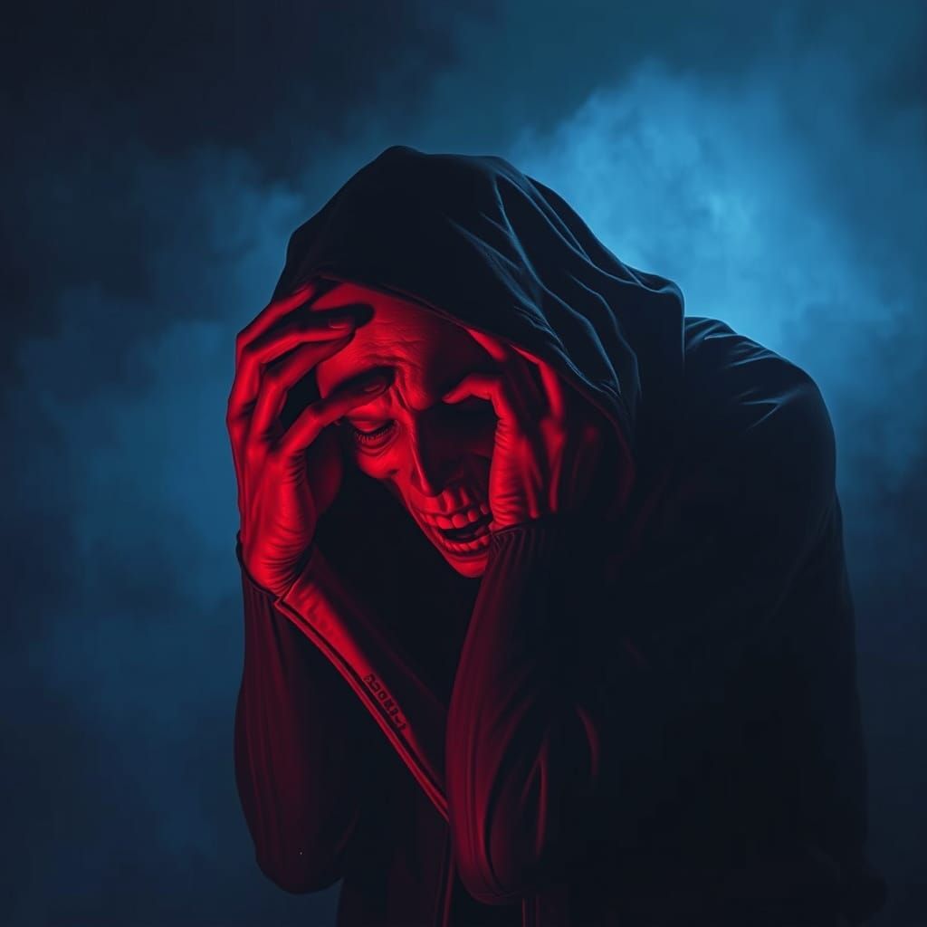 Biomechanical Anguish in Neon Surrealism