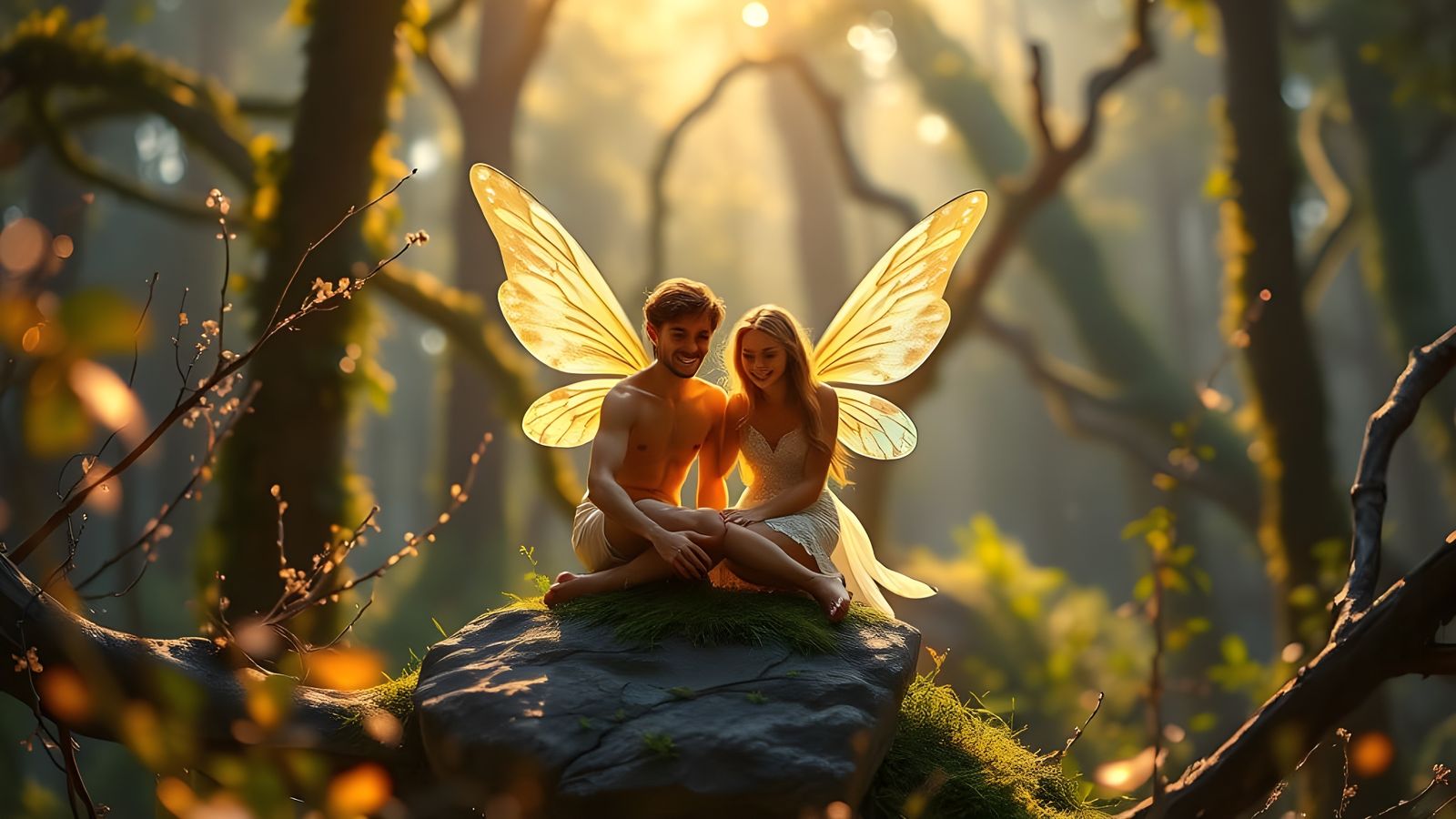 Enchanted Forest Whispers Secrets to Two Delicate Fairies