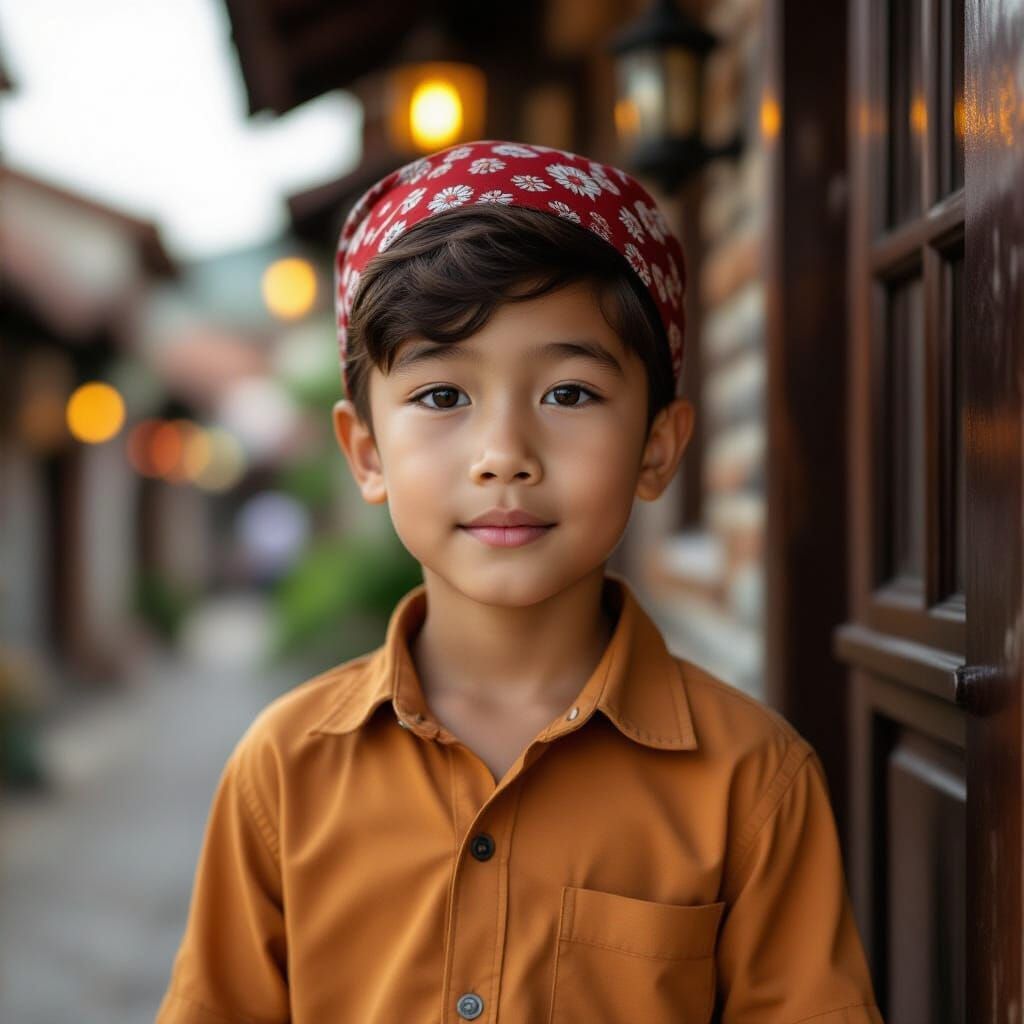 Boy and Genie from Oil Lamp, Digital Art