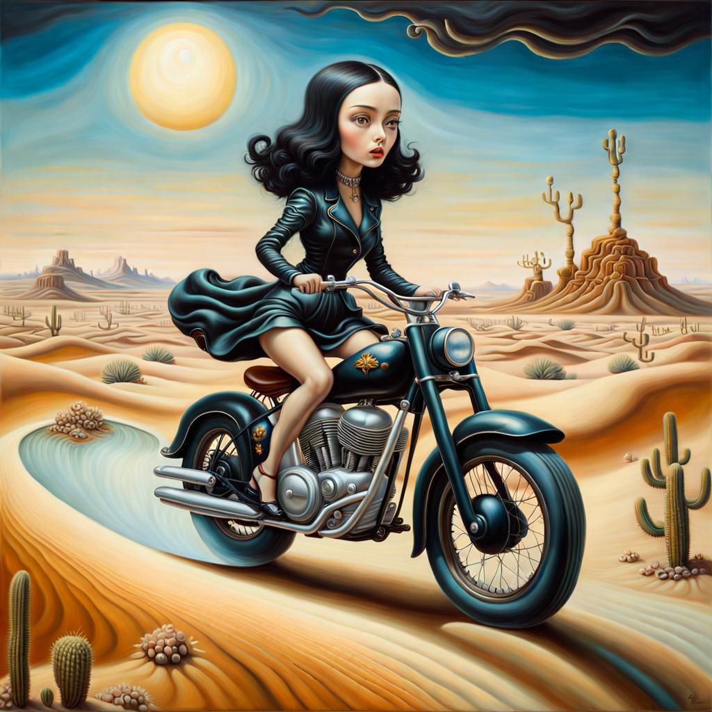 Surreal Desert Rider in Mark Ryden Style