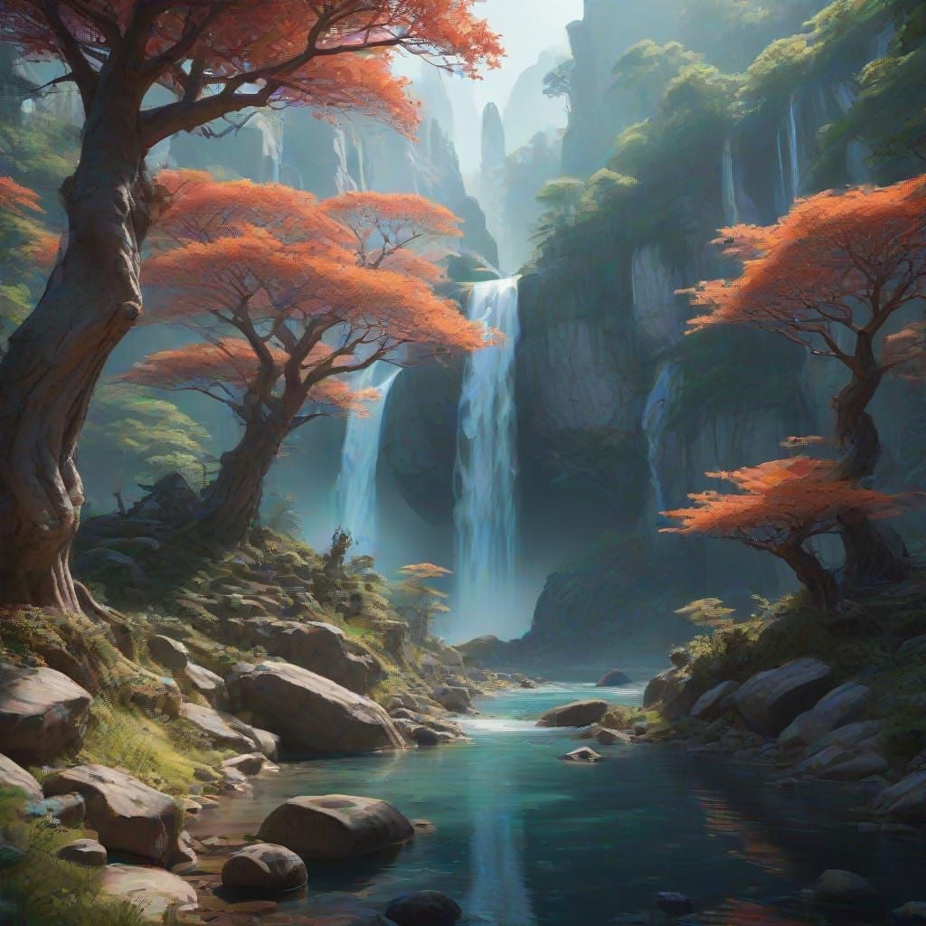 Enchanted Realm in Vibrant, Ethereal Colors