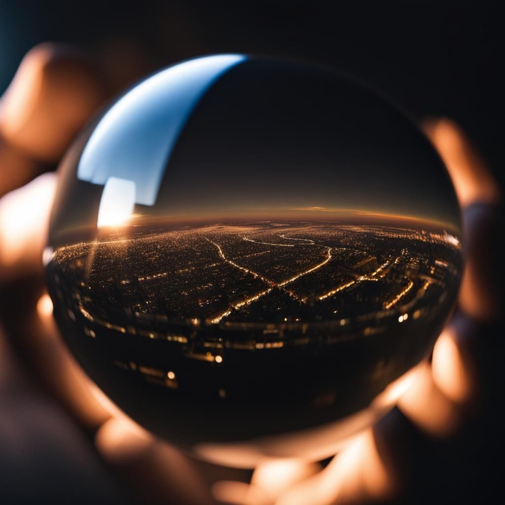 UAP: Dark Square in Transparent Sphere, DSLR Photo