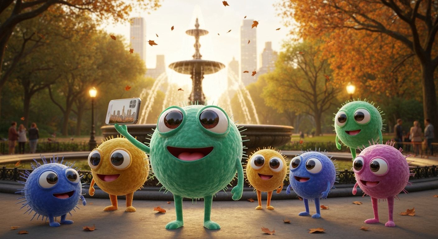 Cute Microbes Take a Selfie in Central Park