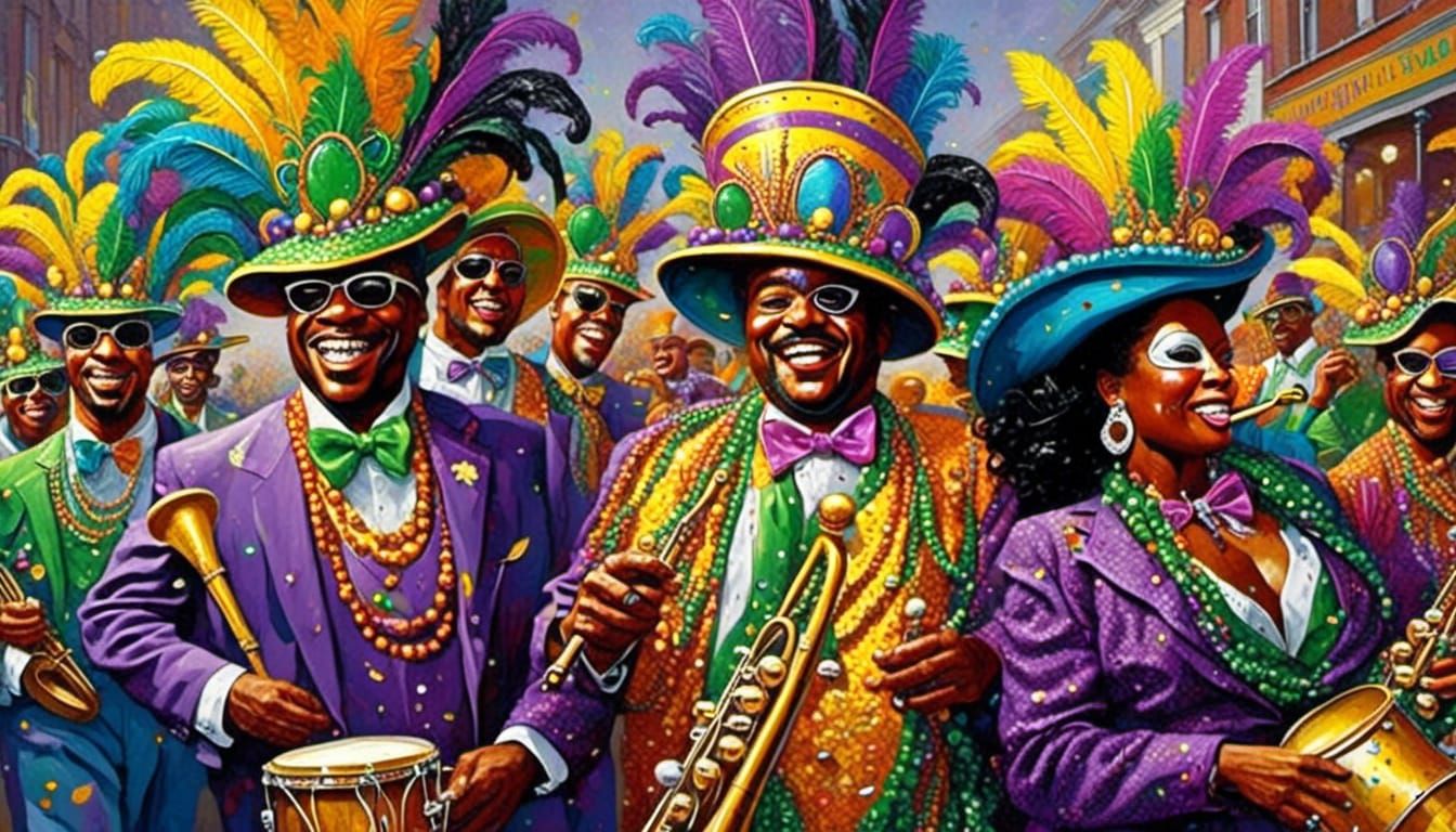 Mardi Gras Zydeco: A Cajun Masterpiece in Retro Style