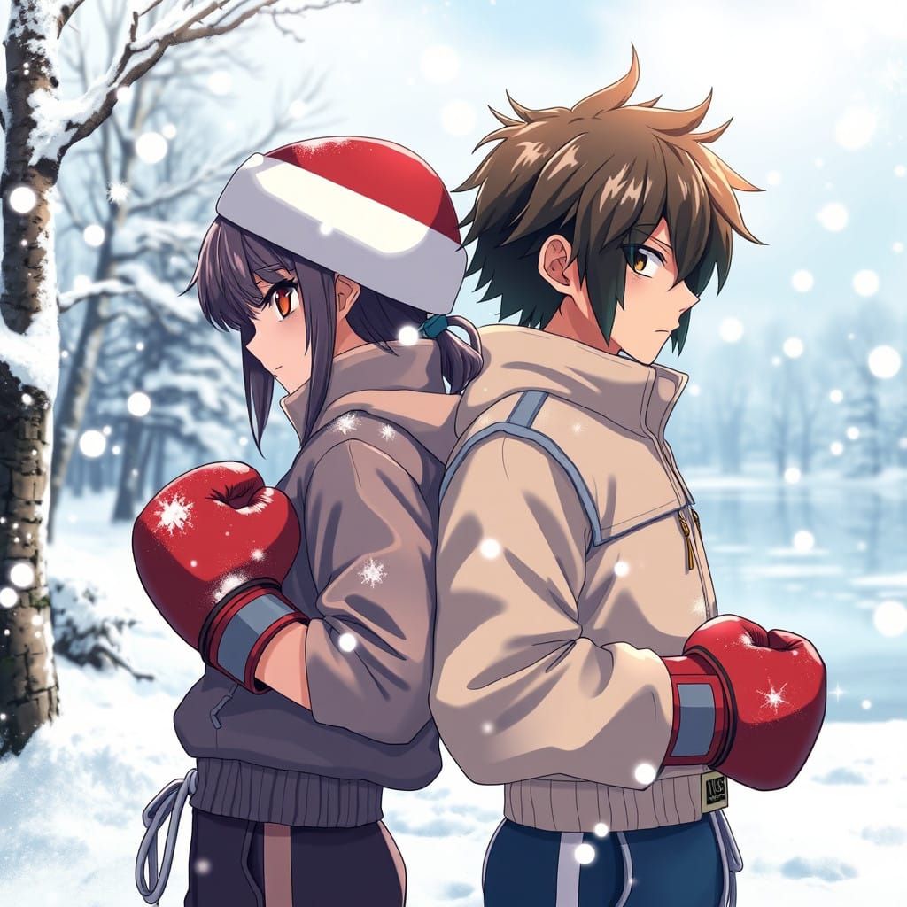 Winter Warriors in Serene Snowscape