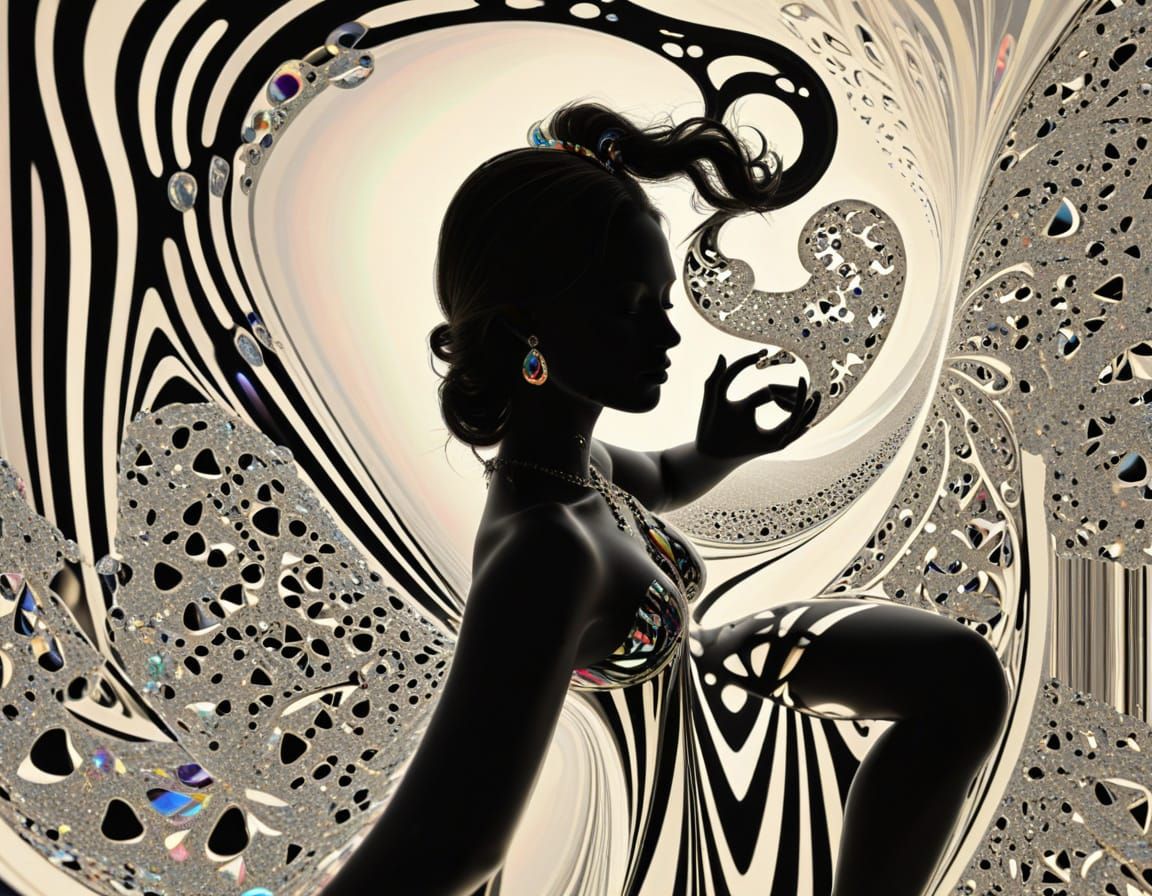 3D lonely hearts souls polychrome geomagnetic storm parametricism  liquified infinite curved space metalorganic by artis...