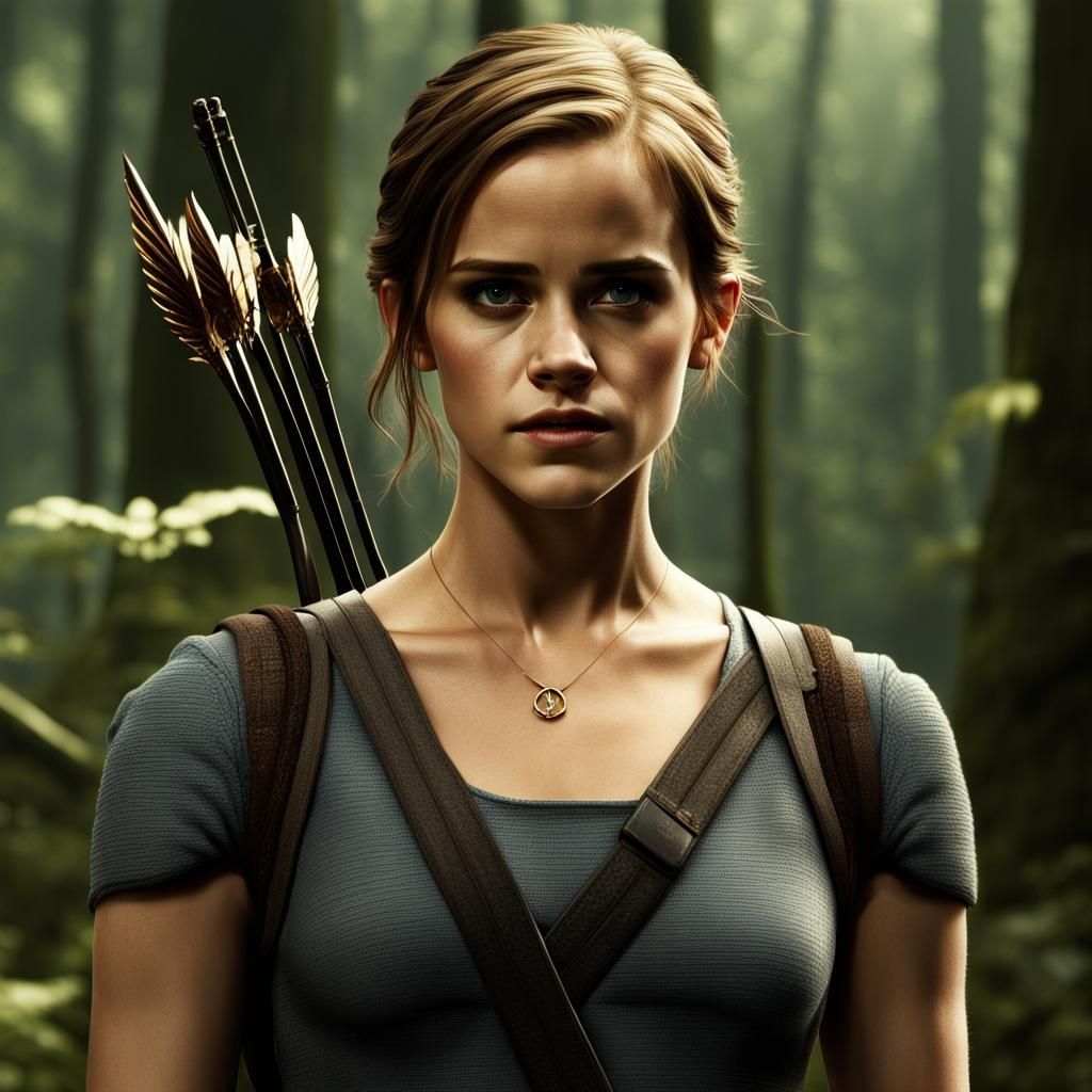 Emma Watson in Hunger Games, Detailed Matte Painting