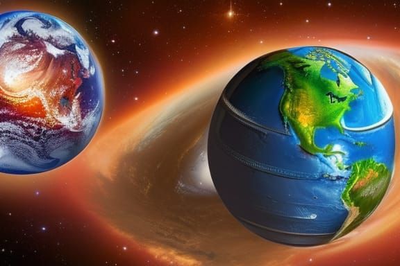 Epic Cinematic View of Earth and Galaxy
