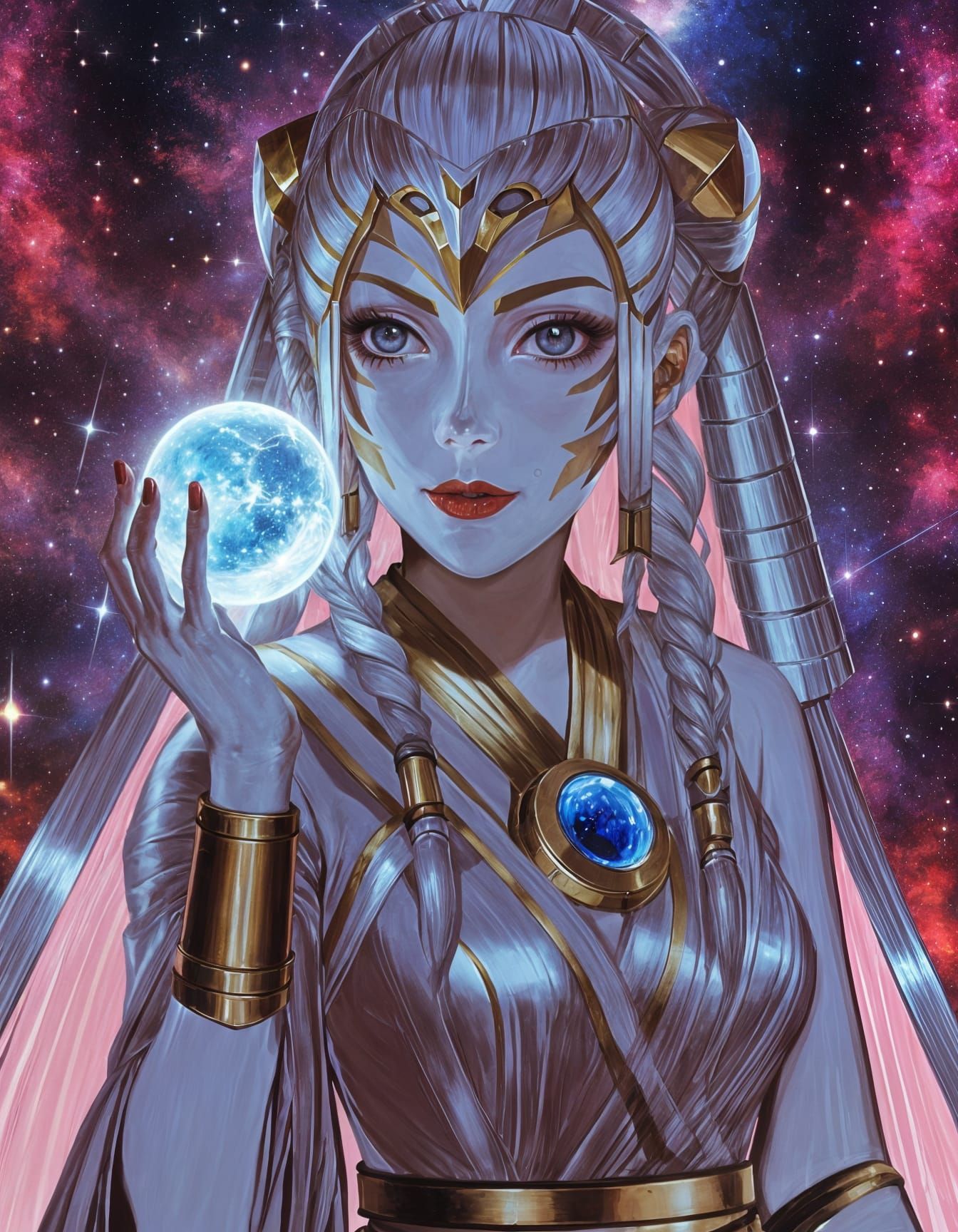 Ahsoka Tano Holds the Universe: Cosmic Graffiti Art