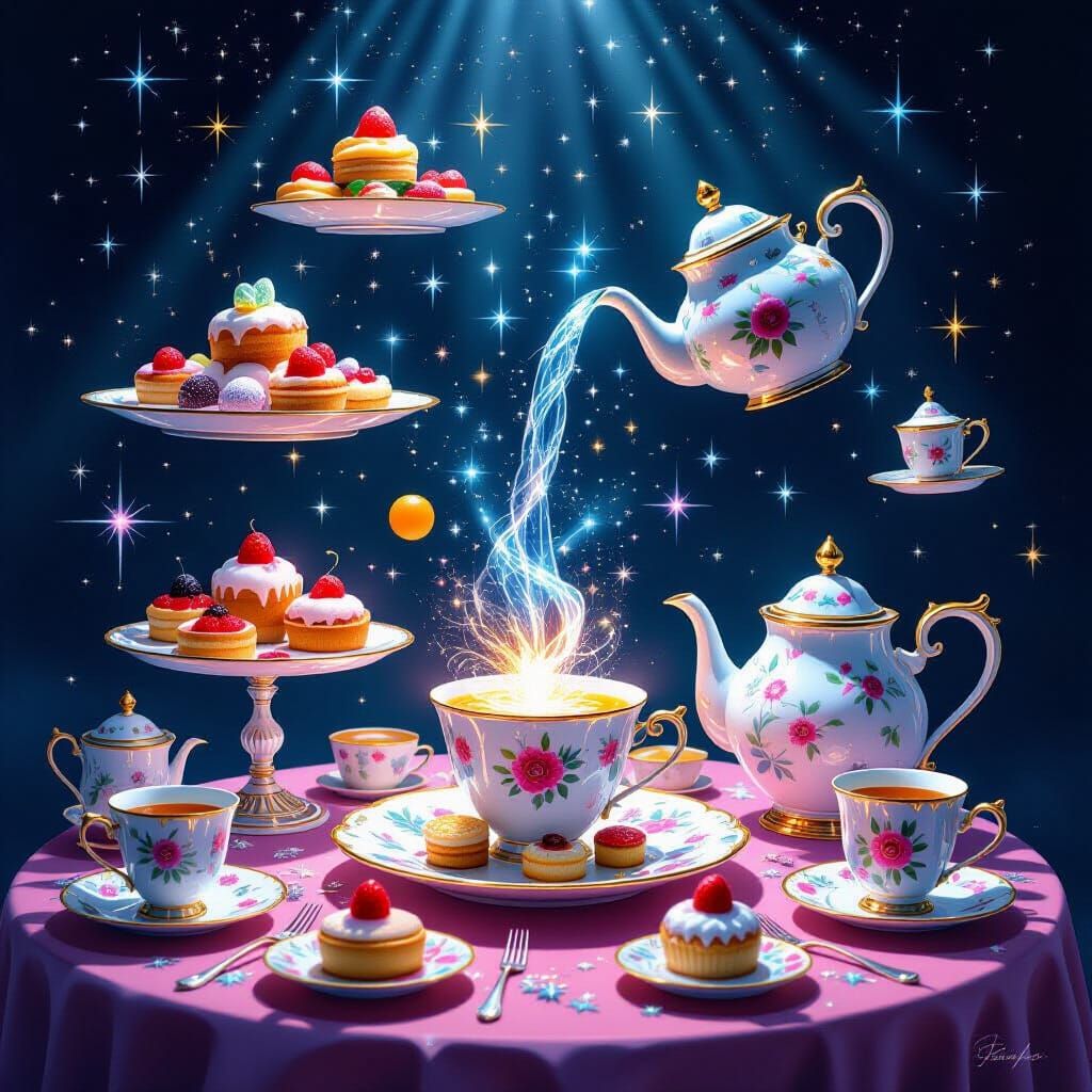 Whimsical Magical Food in Surreal Airbrush Style