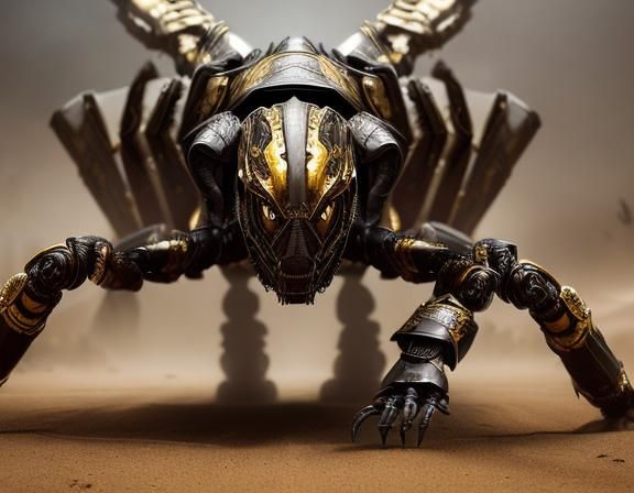 Epic Robot Scorpion in Black and Gold