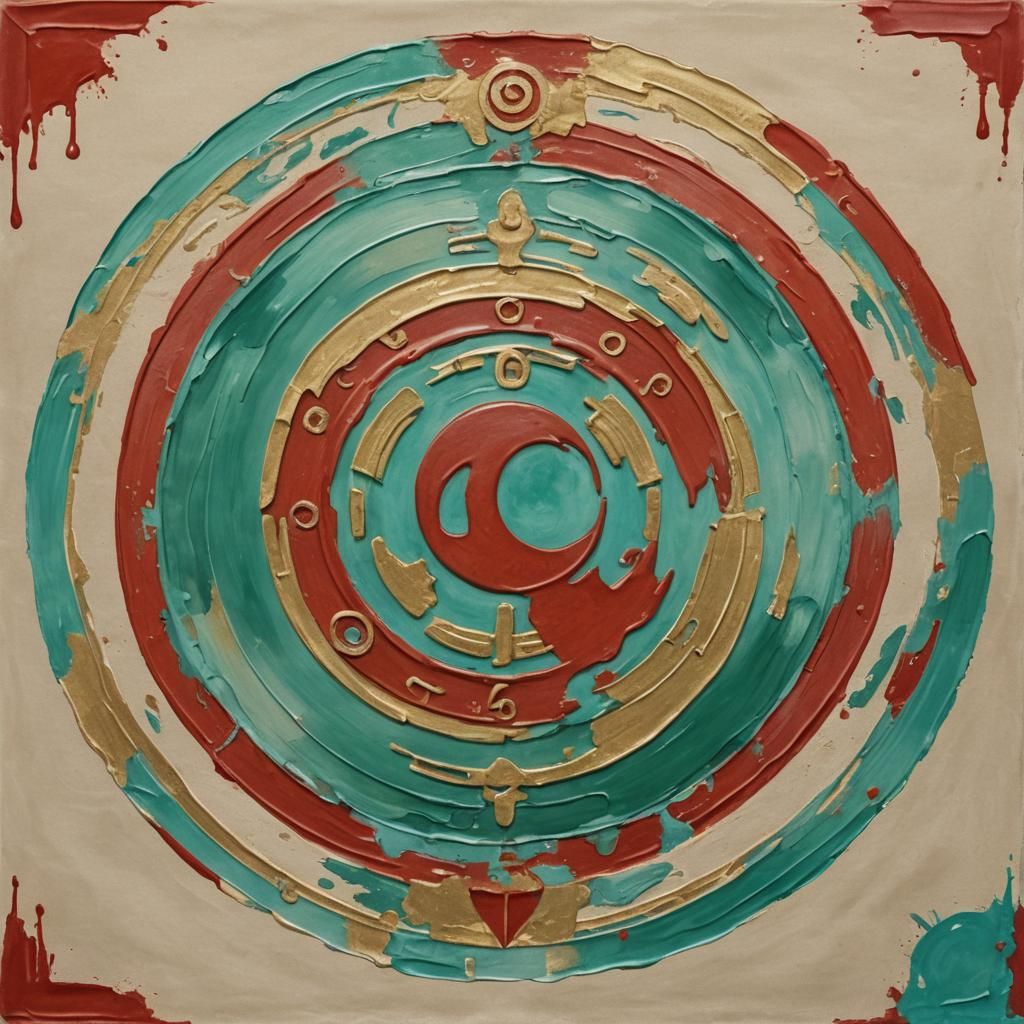 Stylized Earth Flag in Gouache Impressionist Style