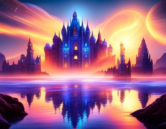 Glitter Palace Under Starry Night Sky