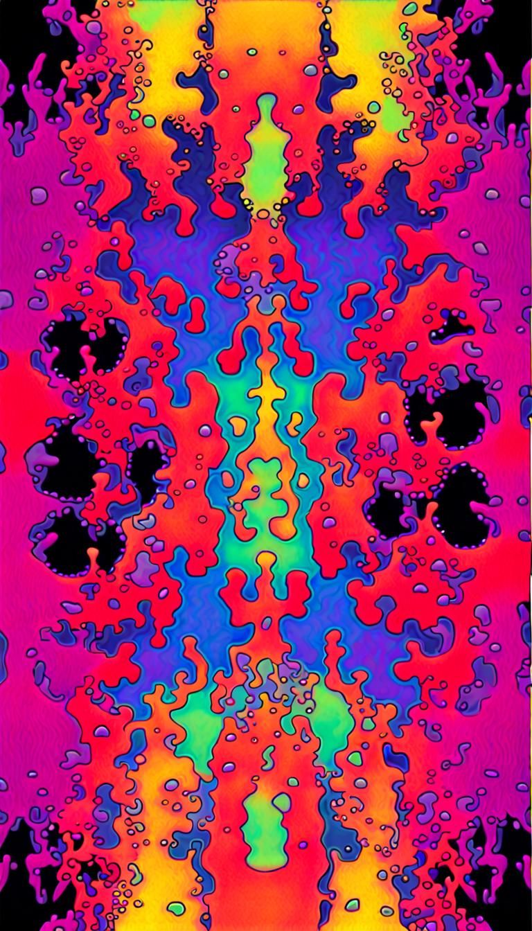 Psychedelic Neon Rorschach Blots in 3D