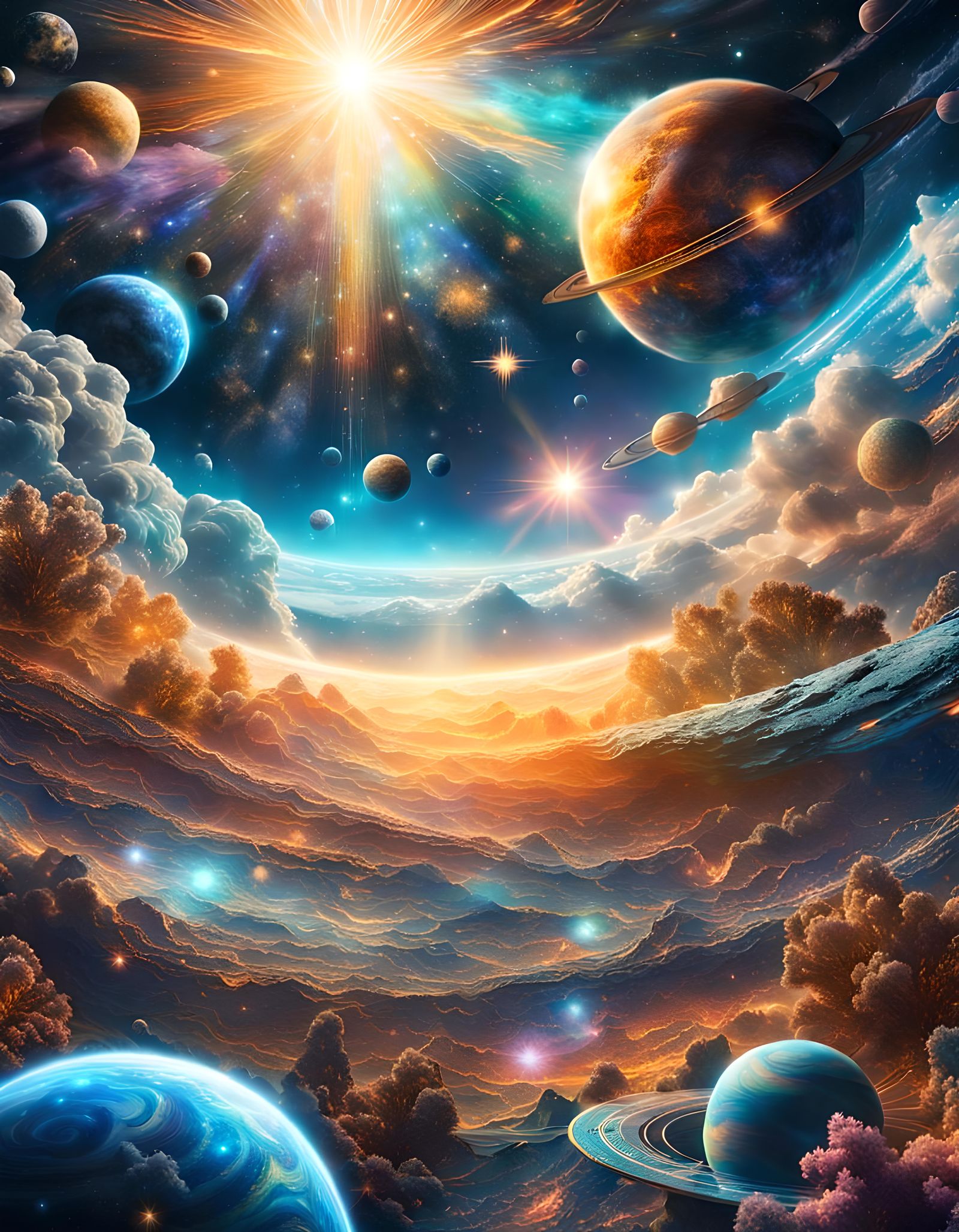 Cosmic Astral Illustration in HDR