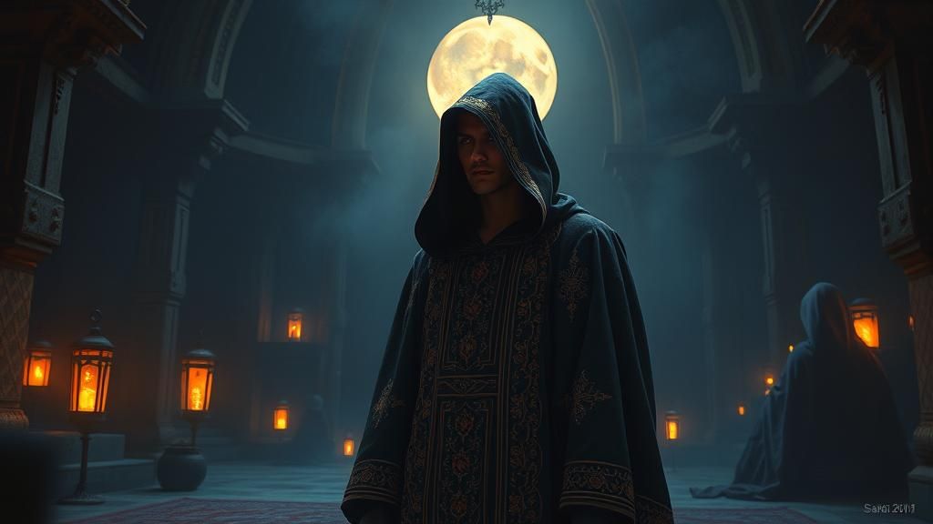 Mystical Adept in Ascetic Chamber Oil Painting