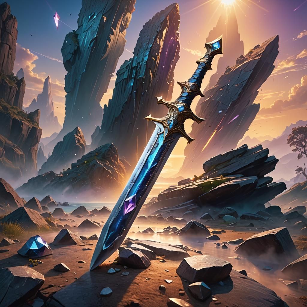 Diamond Sword in Stone: Fantasy Matte Painting