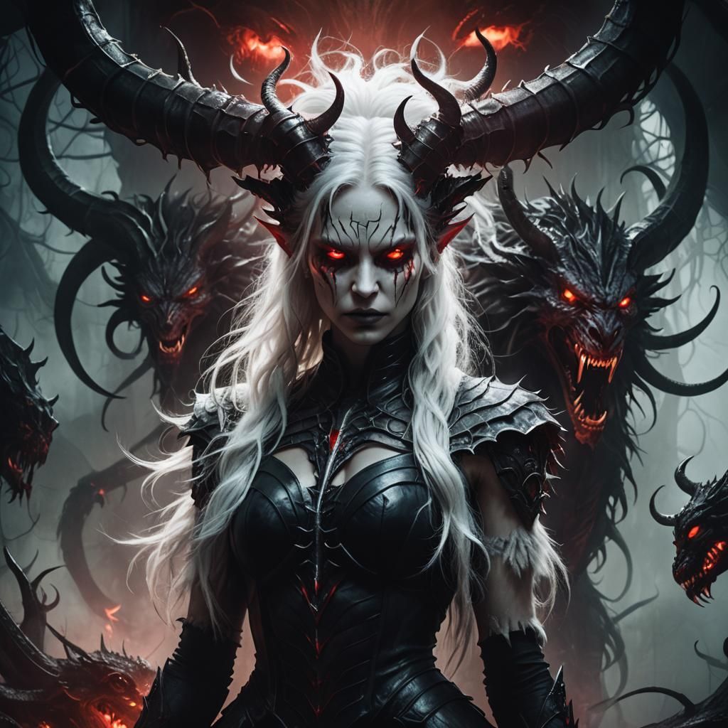 Demonic Furry Girl: Dark Fantasy Anime Artwork