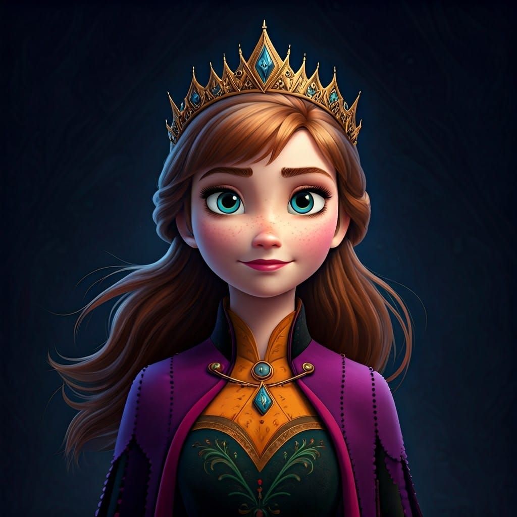 Anna from Frozen 2: 3D Animation Portrait