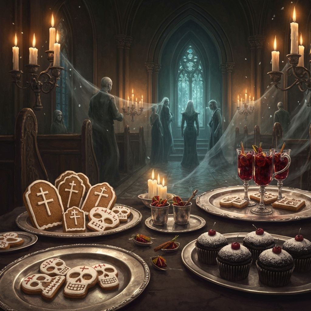 Gothic Chapel Gathering: Spectral Gifts in Ethereal Dark Fan...