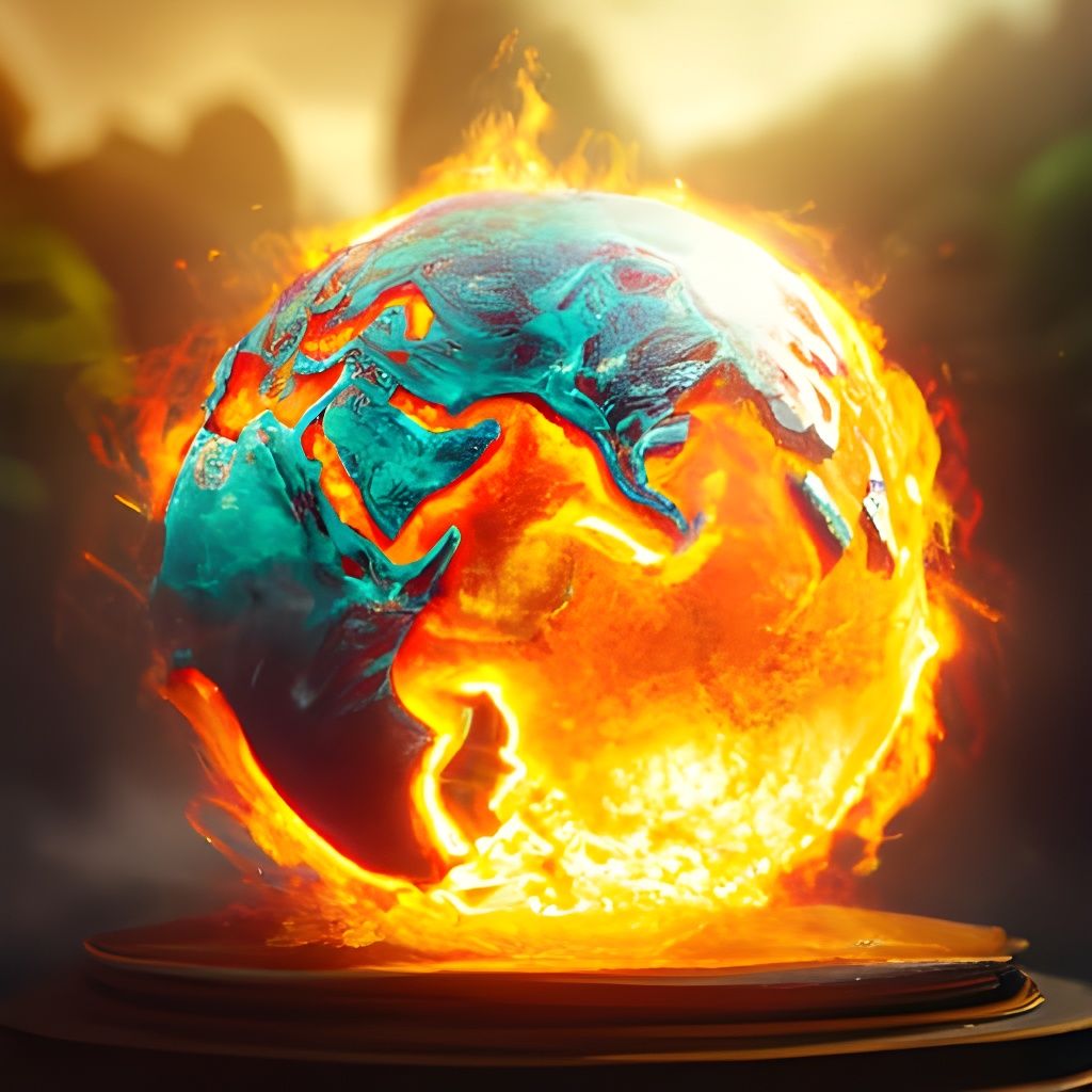 Fiery Globe: Detailed Fantasy Concept Art