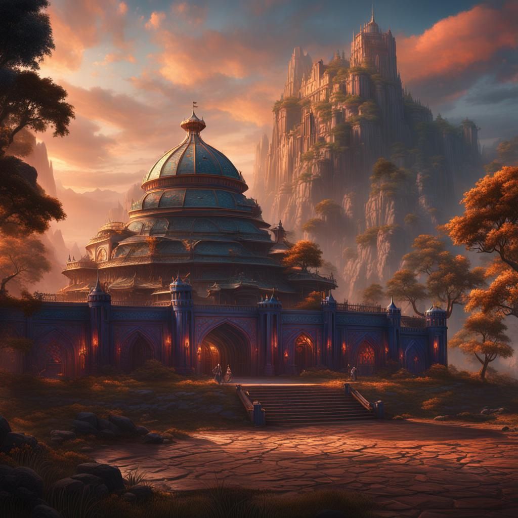 Fantastical Xanadu Pleasure Dome: Detailed Matte Painting