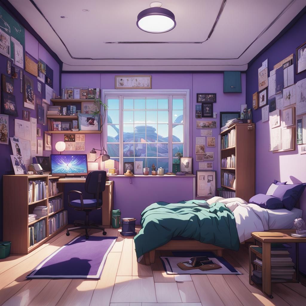 Anime-Themed Modern Bedroom Interior in 3D
