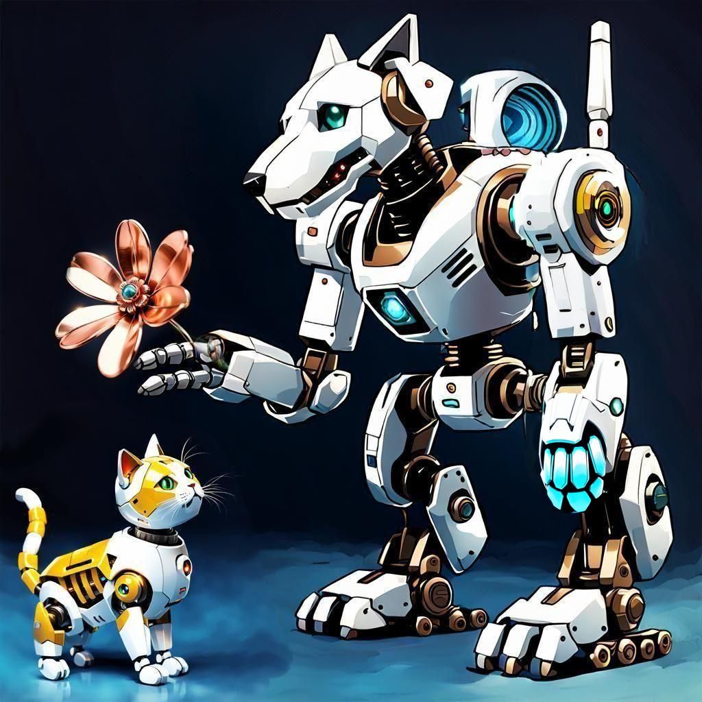 Futuristic White Mecha Dog Paw