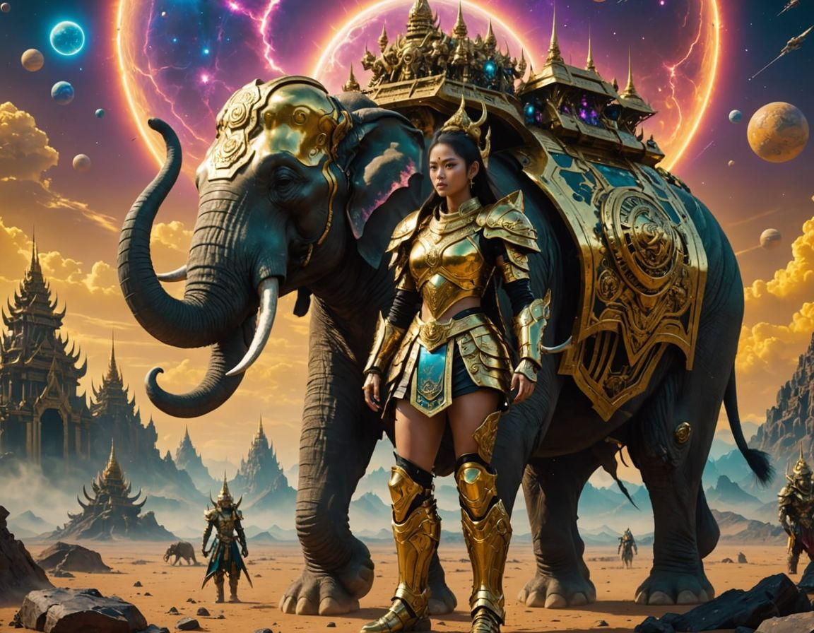 Golden Warrior on Alien Planet