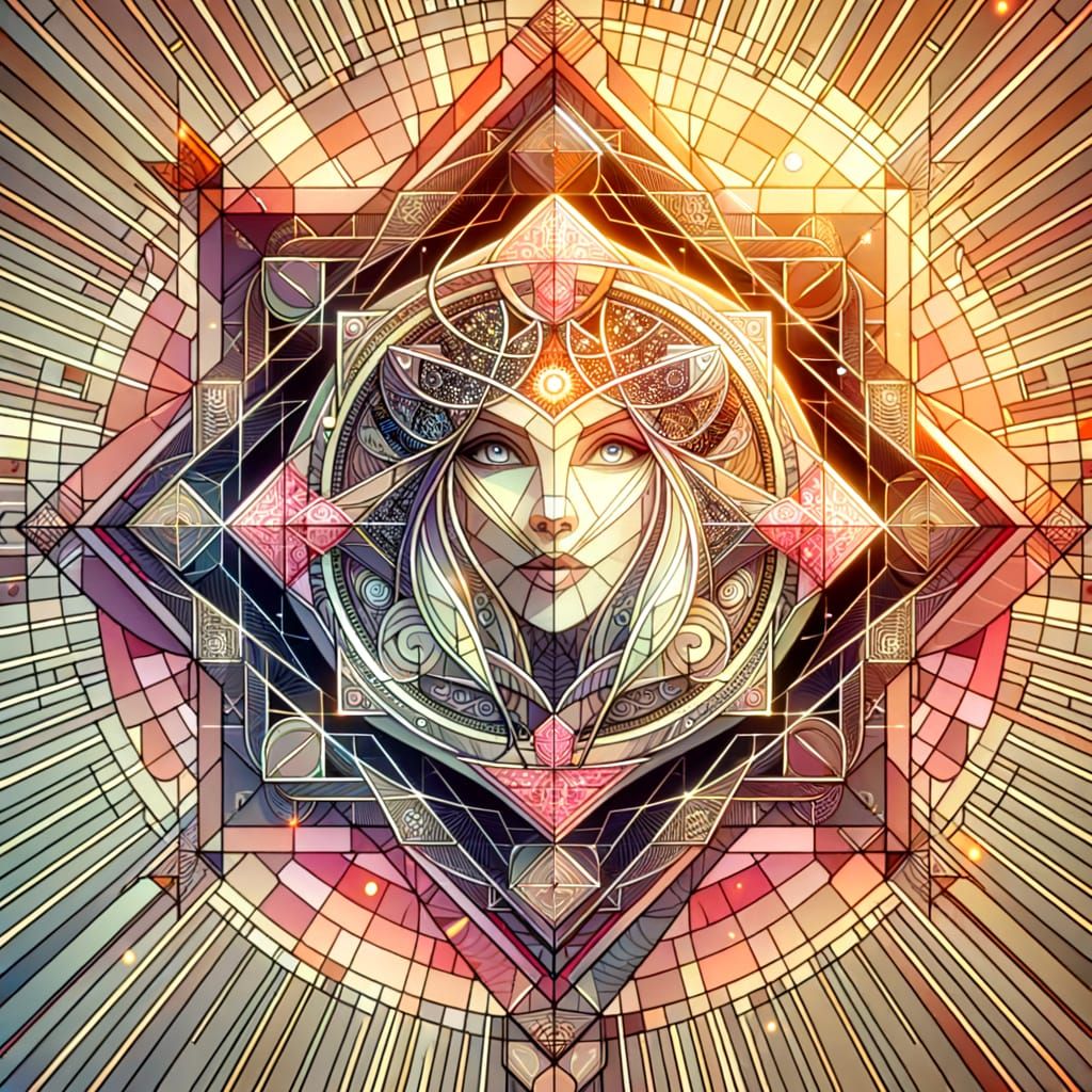 Nordic Woman Encased in Sacred Geometry