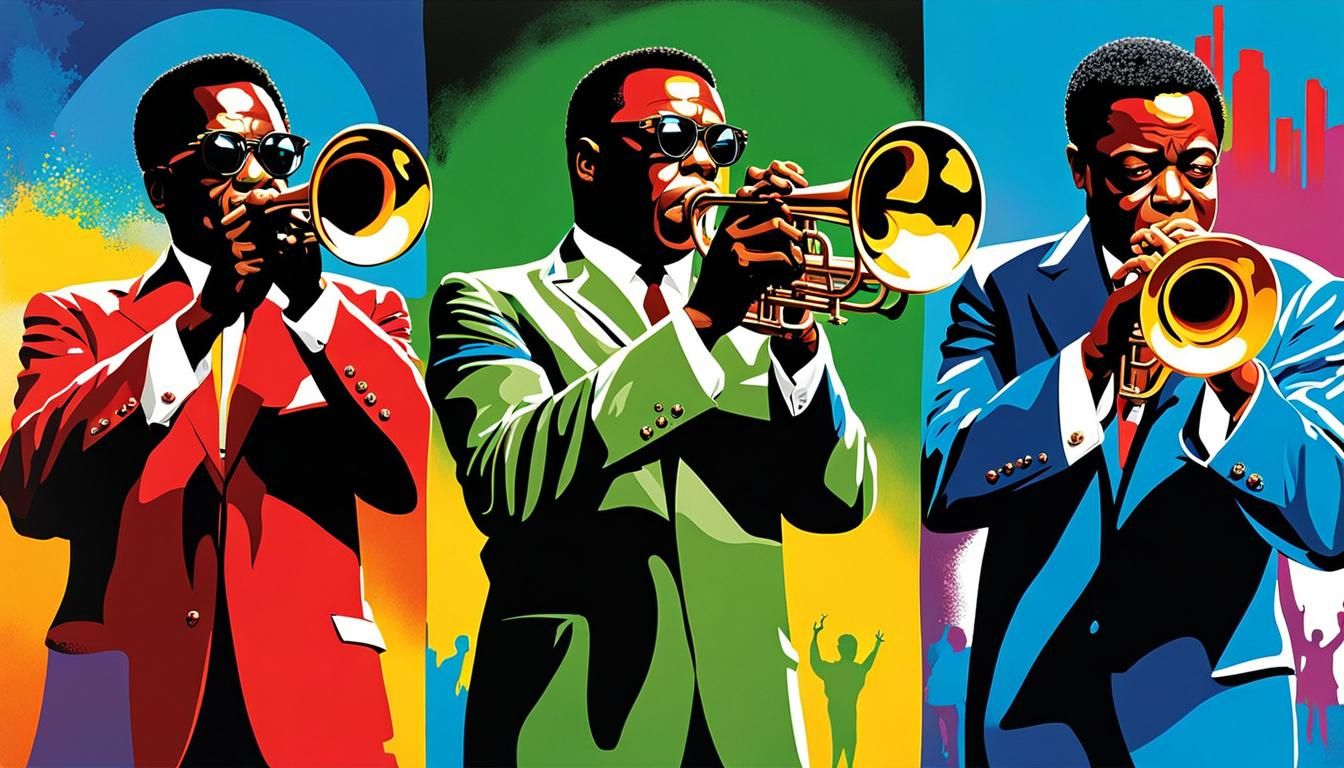 Three Jazz Legends: Davis, Gillespie, and Armstrong