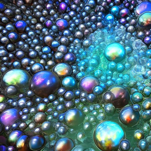 Abstract Glass and Pearl Arrangement in Detailed Matte Style