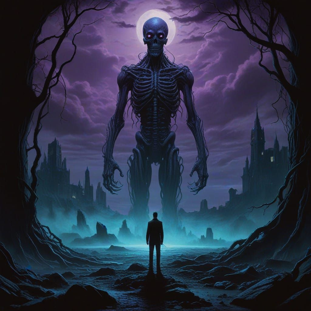 Ethereal Dark Realm Unveiled in Mysterious, Cosmic Landscape