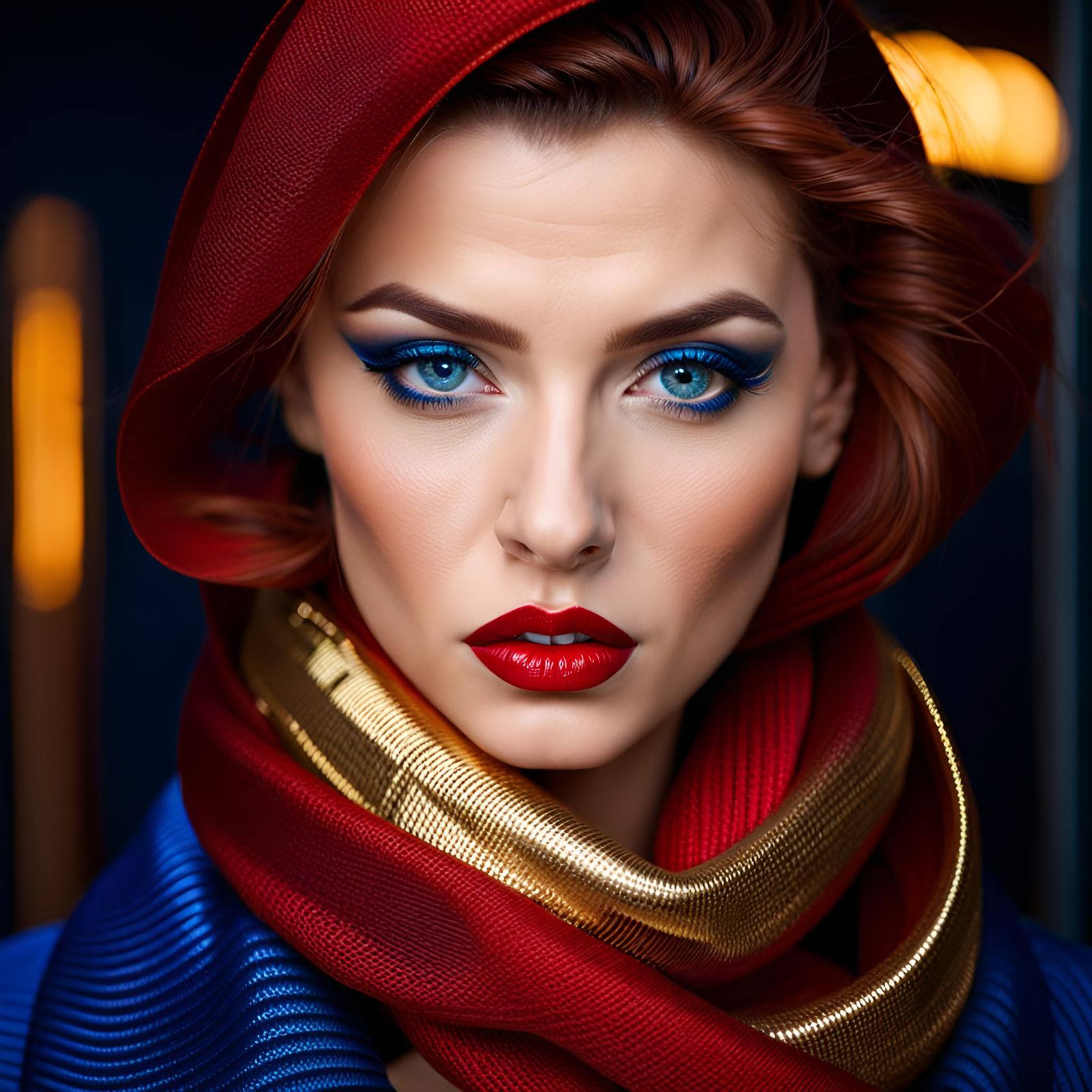 Stunning Portrait of a Redhead with Blue Eyes