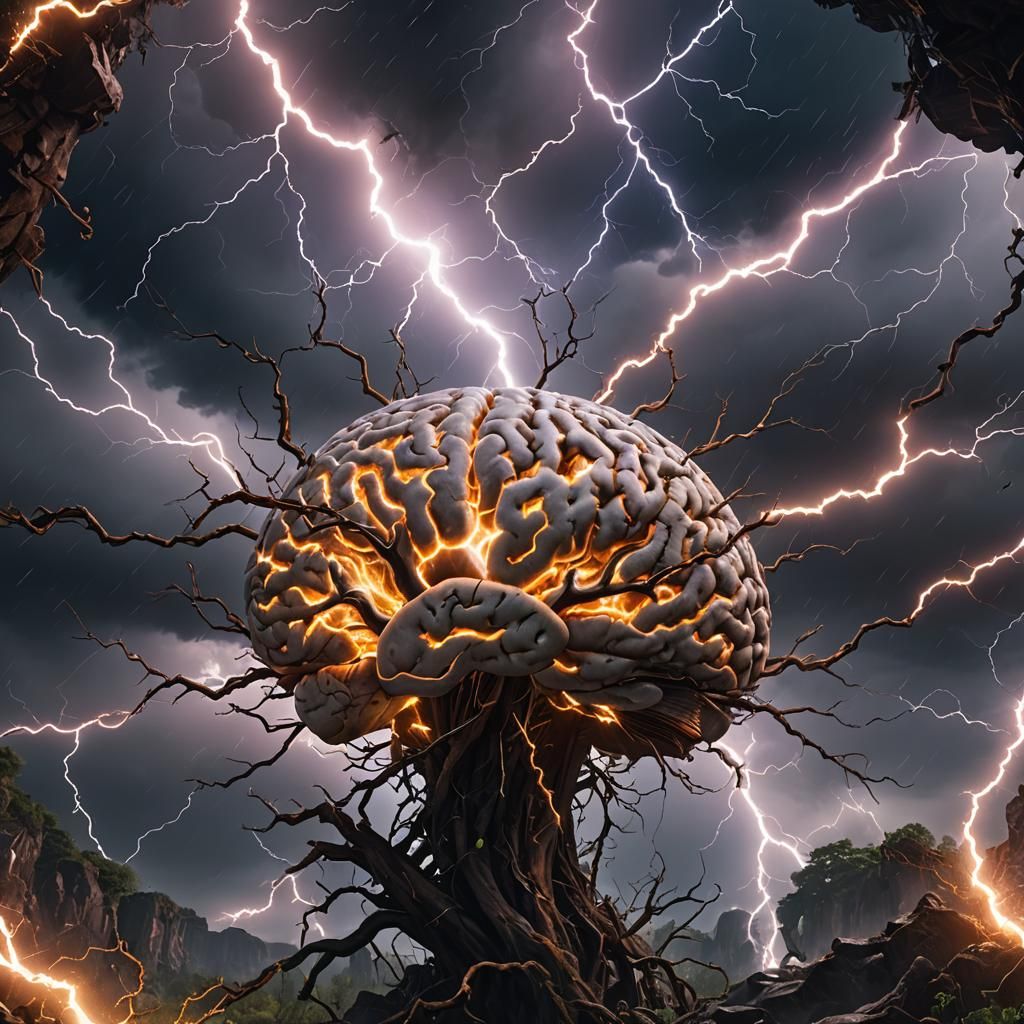 Brain as Lightning Storm: Fantasy Concept Art