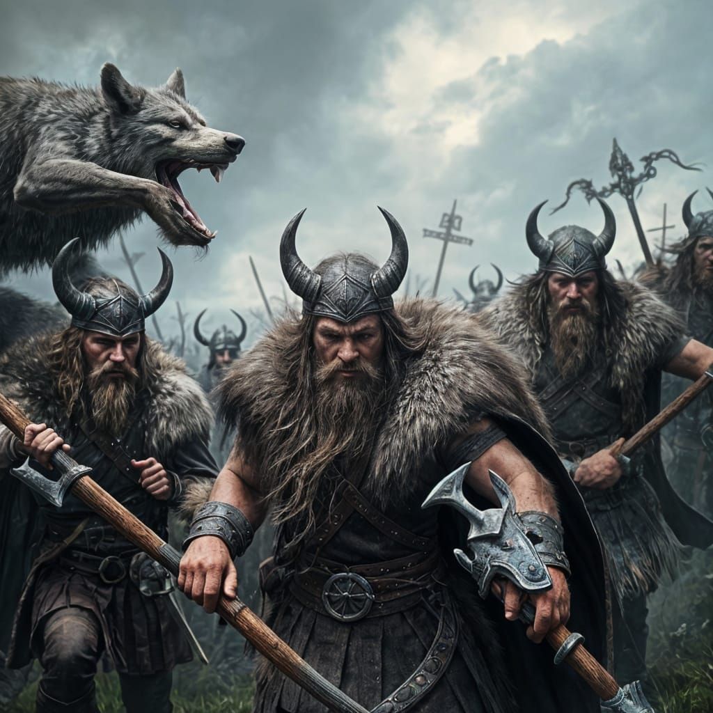 Fearsome Viking Úlfhéðnar Warriors in Wolf Pelts