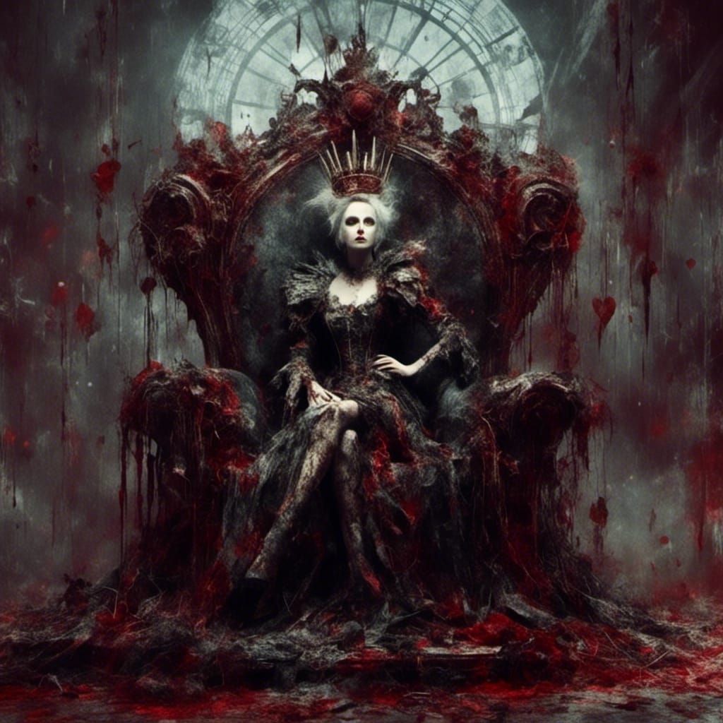 Steampunk Queen on Macabre Heart Throne