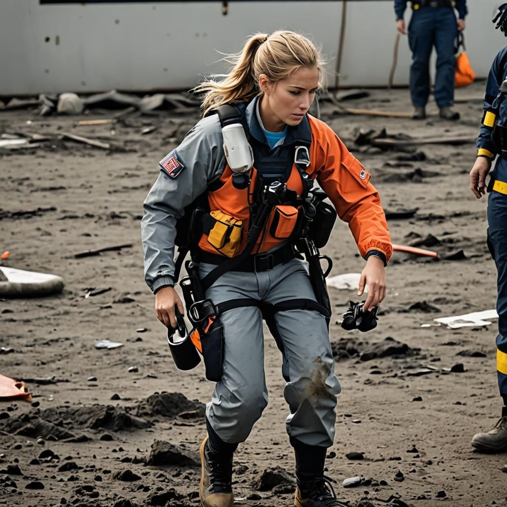 Coast Guard Rescue Operations: Blonde Woman in Charge