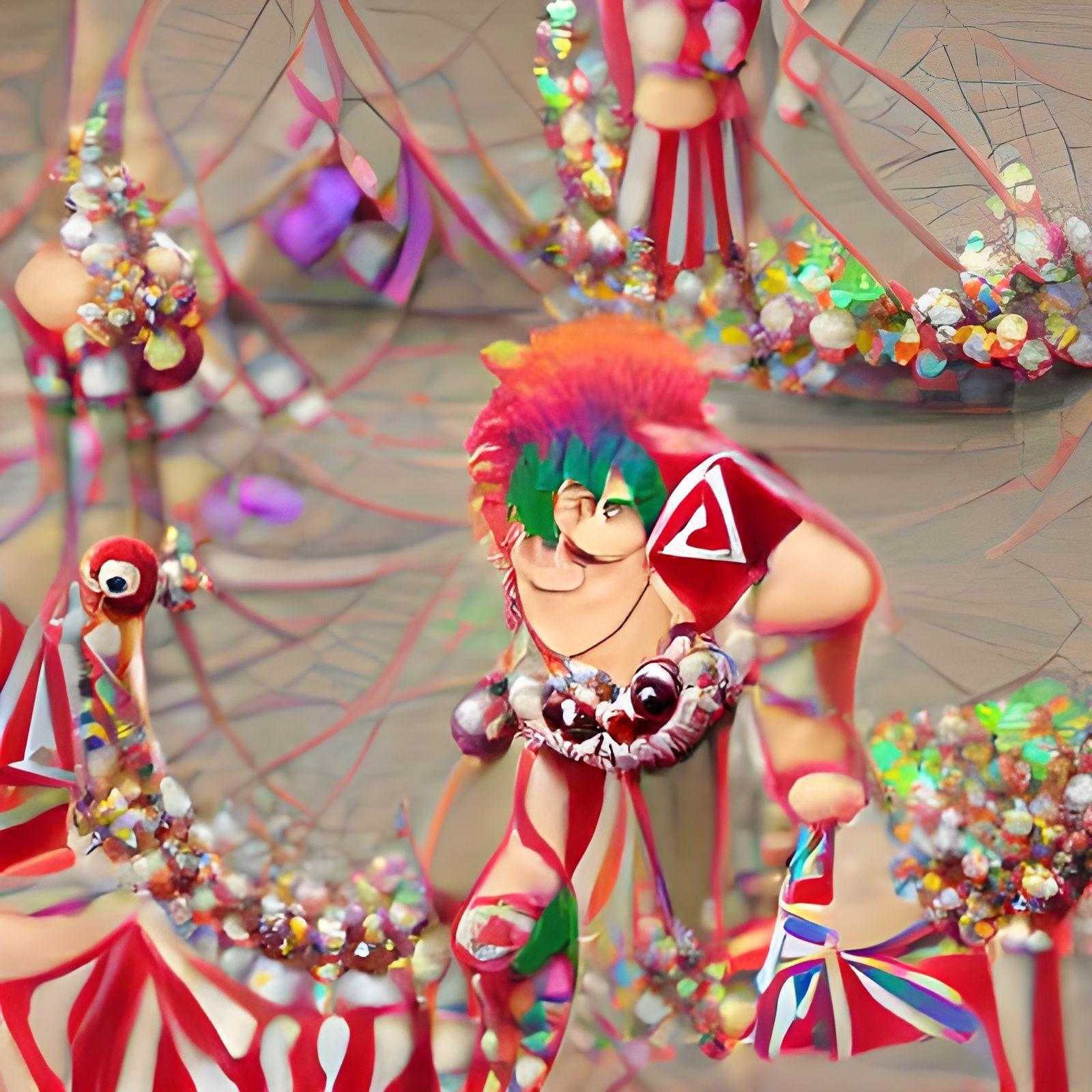 Flirtatious Ringmaster with Colorful Circus Aesthetic in 3D