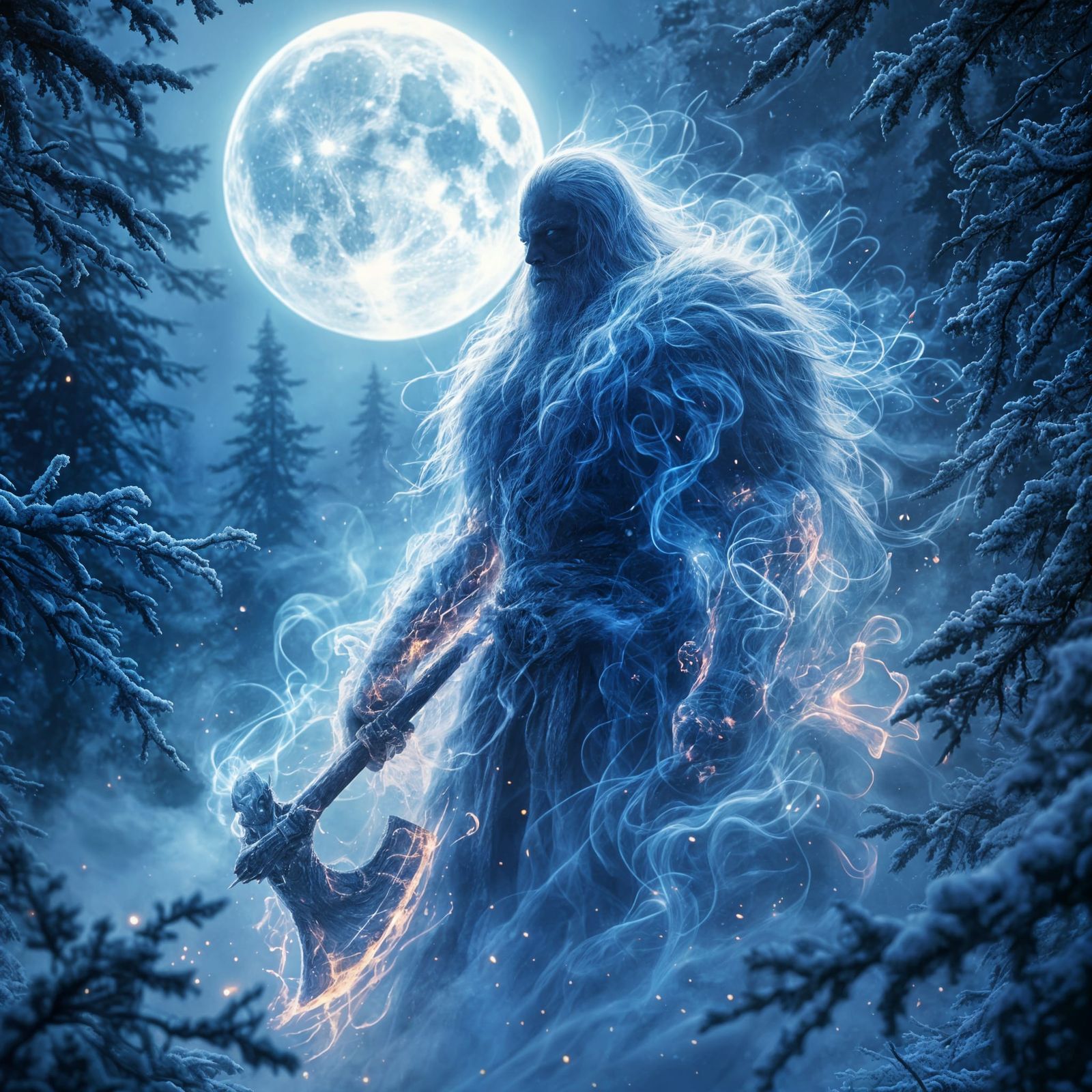 Ethereal Viking Warrior of Frost and Shadow