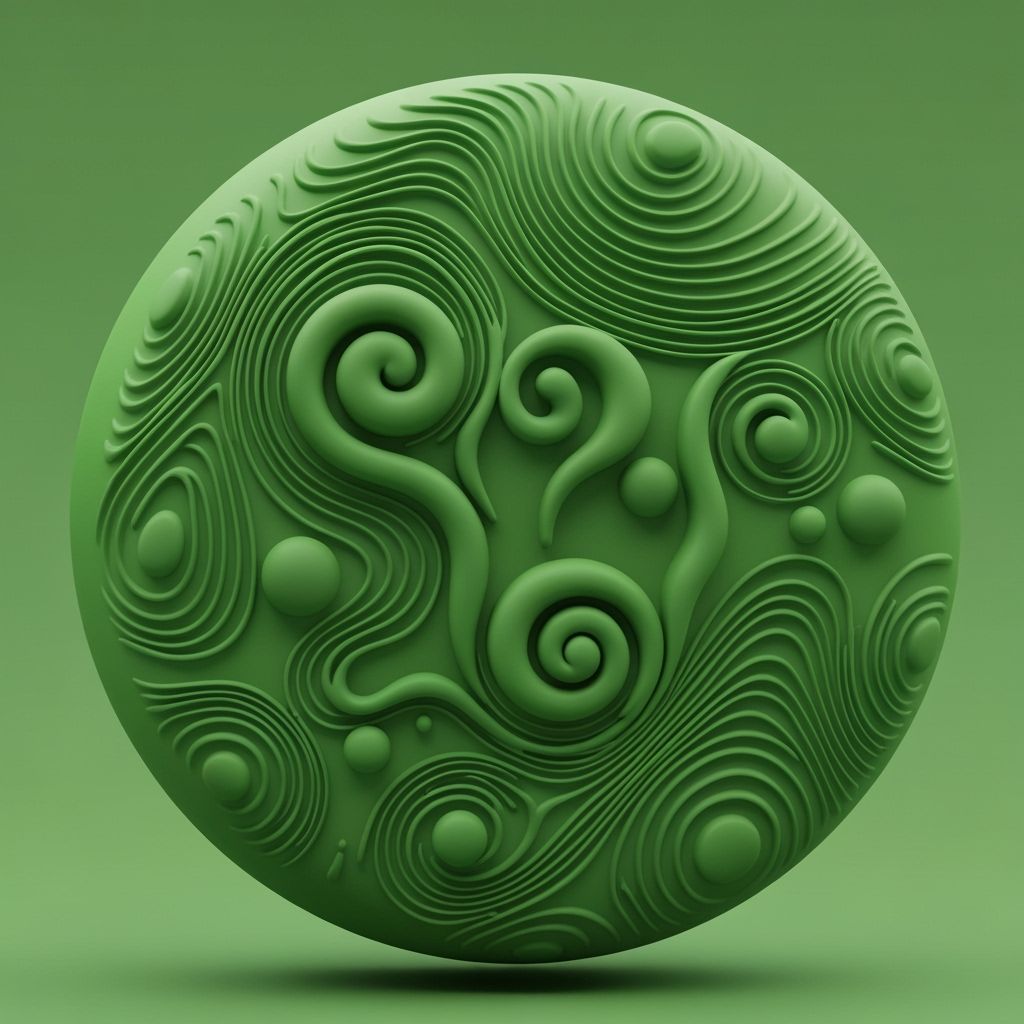 Vibrant Green Leaf Icon in 3D