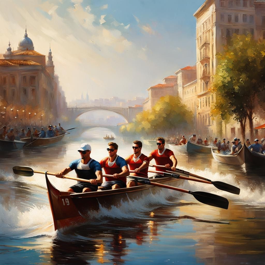 Rowing Teamwork in Hyperreal Style