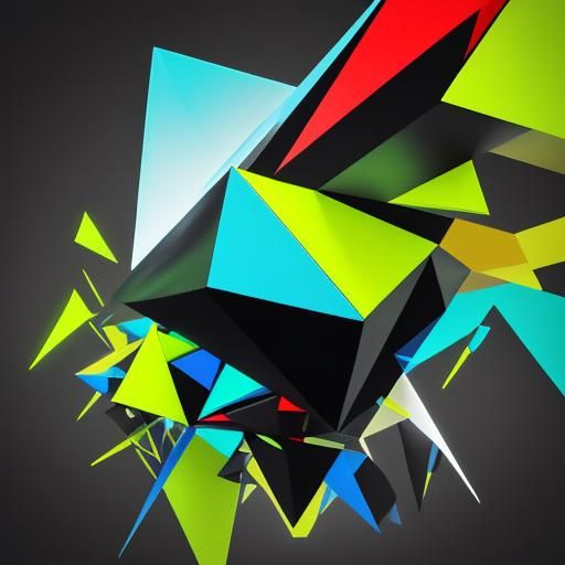 Geometric Abstraction in Vibrant Neon Colors