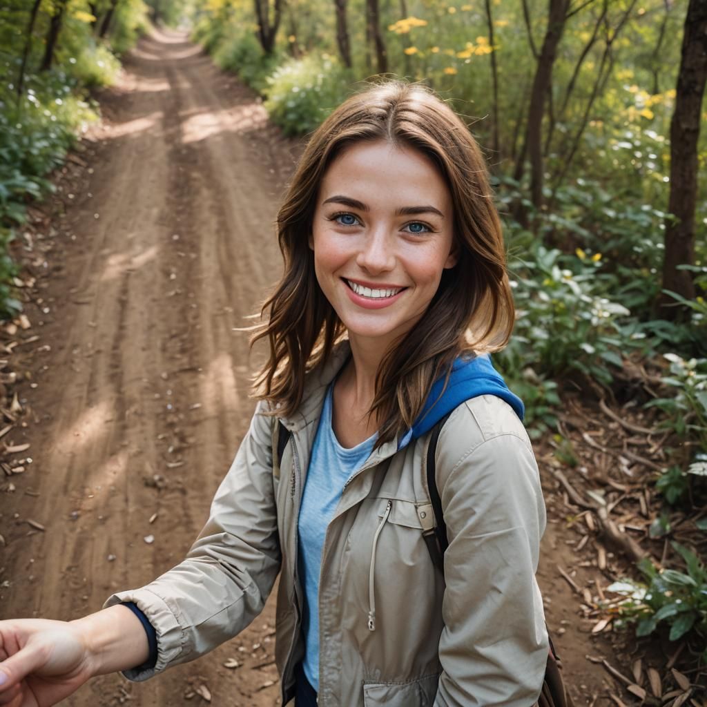 Young Woman's Warm Selfie: Natural Portrait Photography