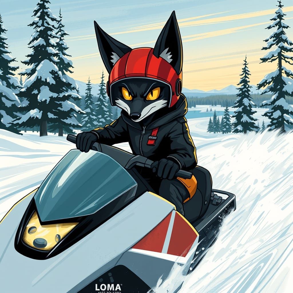 Confident Fox Speeds Through Winter Wonderland