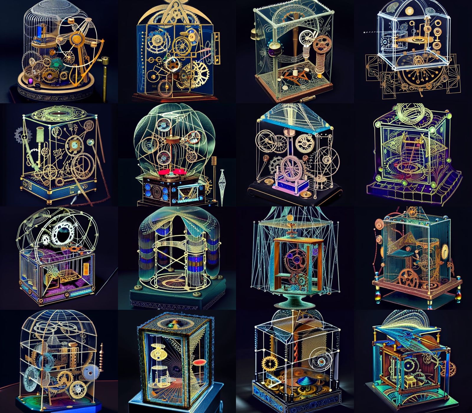 Steampunk Music Box with Intricate Glasswork