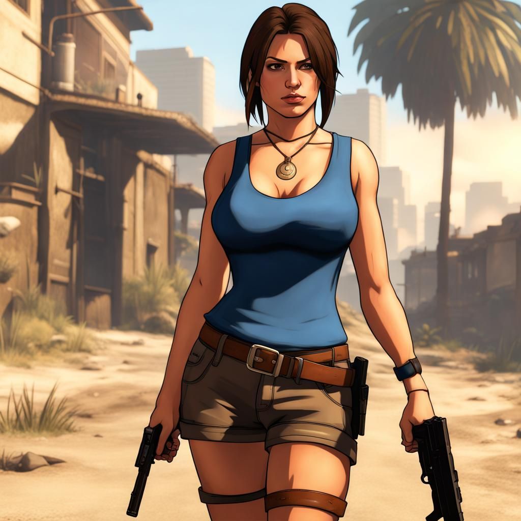 Lara Croft in GTA V Style